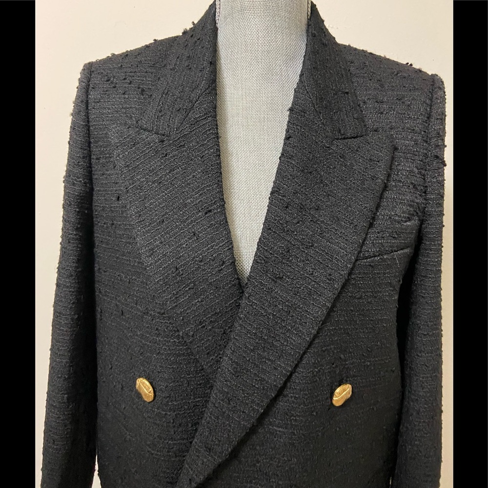Zara Black Textured/Tweed Blazer - Picture 5 of 10